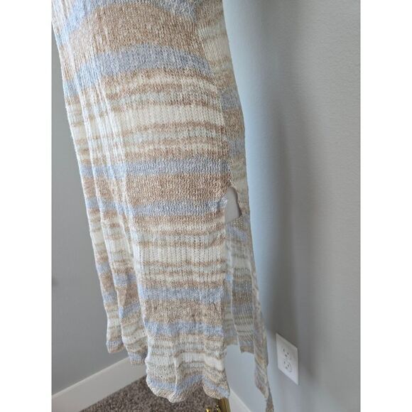 Free People Sunny Days Sweater Dress Size S Natural Stripe Knit High Low Boho - Picture 7 of 10